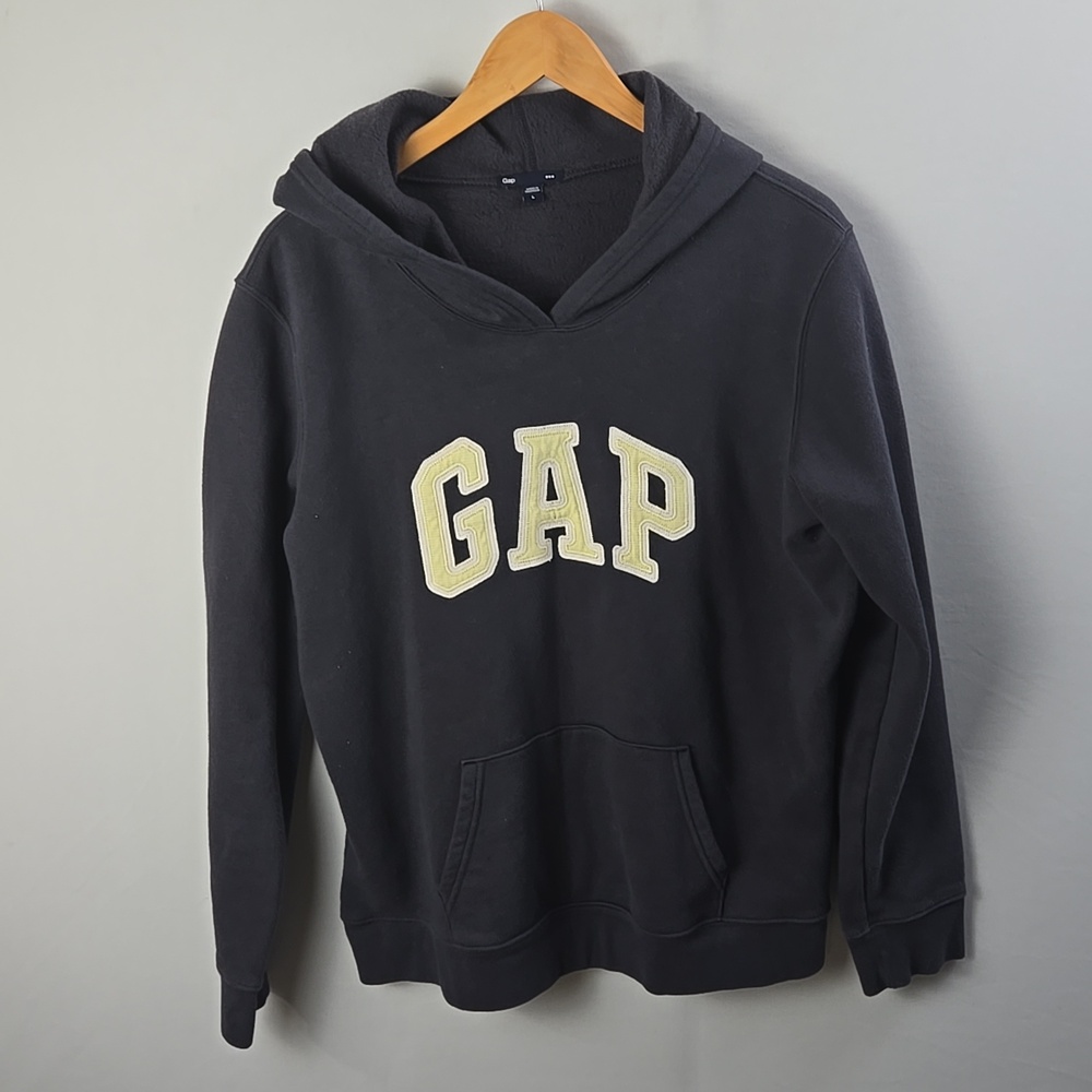 Gap Adult Vintage Soft Arch Grey Logo Hoodie Sz S Unisex Streetwear Pullover